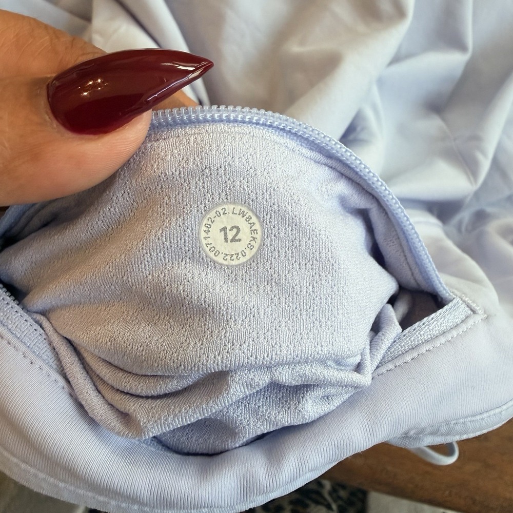 Lululemon Pace Rival Mid-Rise Skirt Size 12 Blue Tennis Skort Golf Gym Pocket - Picture 6 of 9